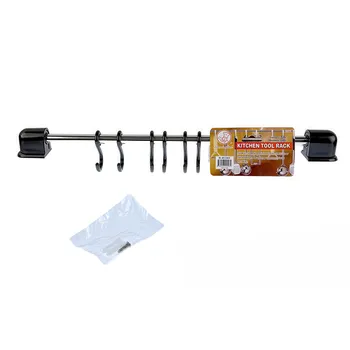 40cm Stainless Steel Kitchen Tool Rack With 6 Hooks