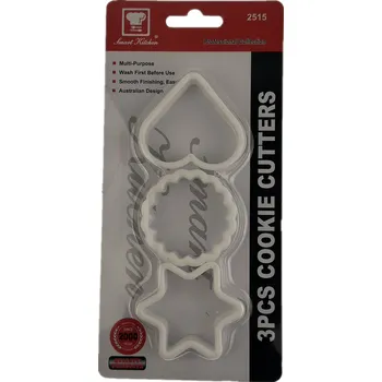 3pc Plastic Cookie Cutters