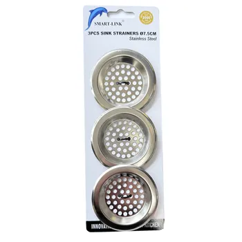 3pc Stainless Steel Sink Strainer Dia7.5cm