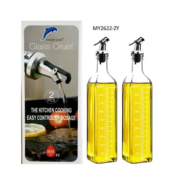 2pk 500ml Glass Cruet 