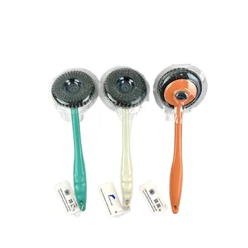 Steel Pot Brush With Plastic Long Handle 31x10cm