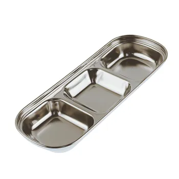 Stainless Steel Dipping Dish-Triple Compartment 20.5x8x2.3cm