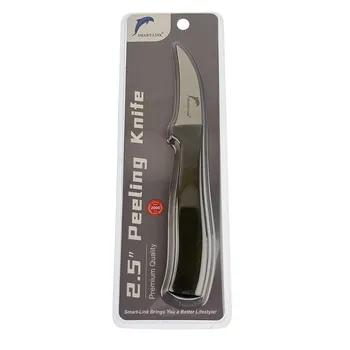 2.5" Stainless Steel Peeling Knife-Black Plastic Handle 16x2.0x1.3cm