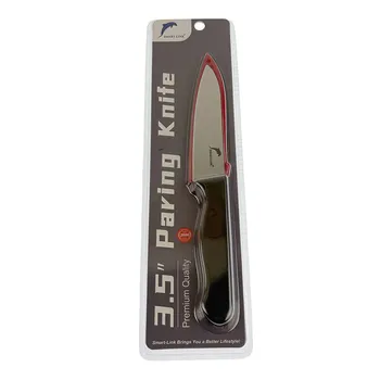 3.5" Stainless Steel Paring Knife With Cover-Black Plastic Handle 18.9x2.3x1.0cm 