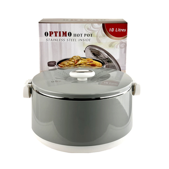 Optimo Hot Pot With Lock Lid 10L-Grey