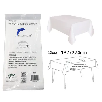 54'x108' Plastic Table Cover -White 