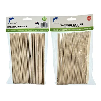 Cutlery 50pc Bamboo Knives 16cm