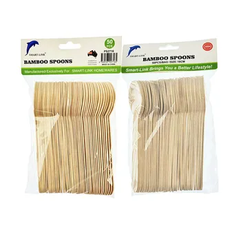 Cutlery 50pc Bamboo Spoons 16cm