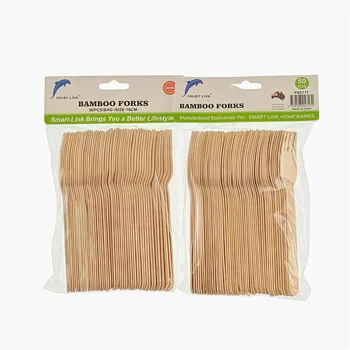 Cutlery 50pc Bamboo Forks 16cm