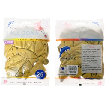 25pc Chrome Latex Balloon-Gold 30CM