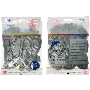 25pc Chrome Latex Balloon-Silver 30CM