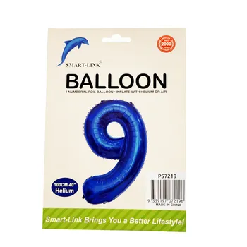 100cm Giant Foil Number Balloon-Blue Number 9