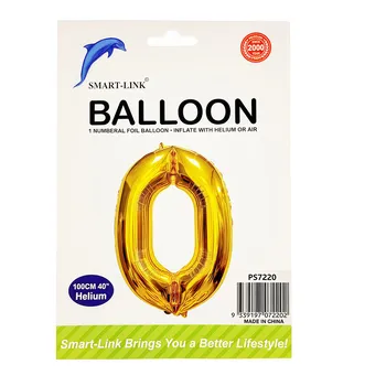 100cm Giant Foil Number Balloon-Gold Number 0