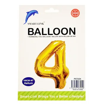 100cm Giant Foil Number Balloon-Gold Number 4