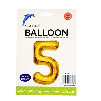 100cm Giant Foil Number Balloon-Gold Number 5