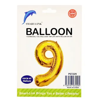 100cm Giant Foil Number Balloon-Gold Number 9