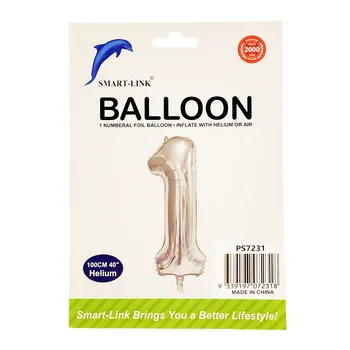 100cm Giant Foil Number Balloon-Silver Number 1