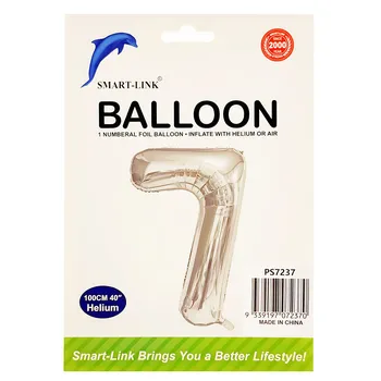 100cm Giant Foil Number Balloon-Silver Number 7