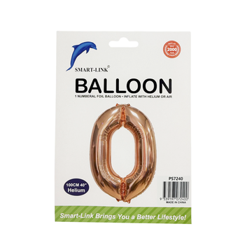 100cm Giant Foil Number Balloon-Rose Gold Number 0