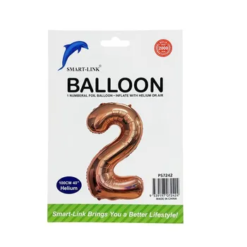 100cm Giant Foil Number Balloon-Rose Gold Number 2