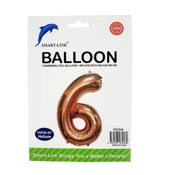 100cm Giant Foil Number Balloon-Rose Gold Number 6