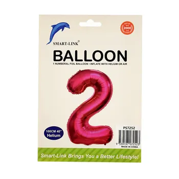 100cm Giant Foil Number Balloon-Pink Number 2