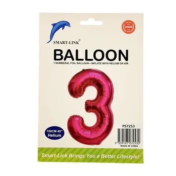 100cm Giant Foil Number Balloon-Pink Number 3