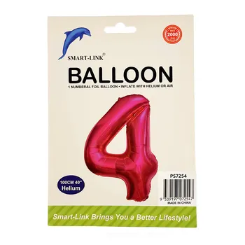 100cm Giant Foil Number Balloon-Pink Number 4