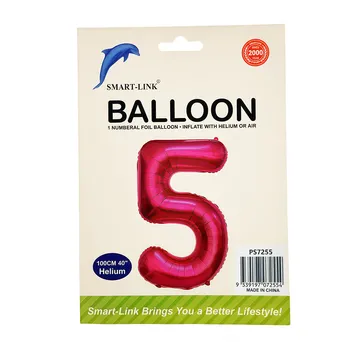 100cm Giant Foil Number Balloon-Pink Number 5