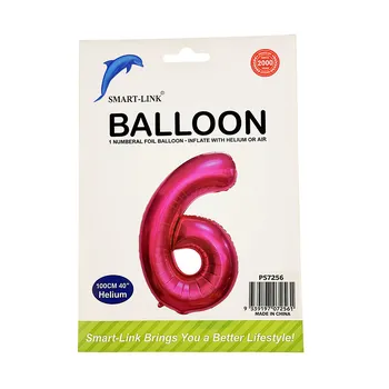 100cm Giant Foil Number Balloon-Pink Number 6