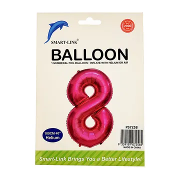 100cm Giant Foil Number Balloon-Pink Number 8