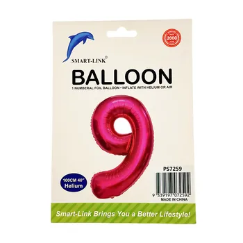 100cm Giant Foil Number Balloon-Pink Number 9