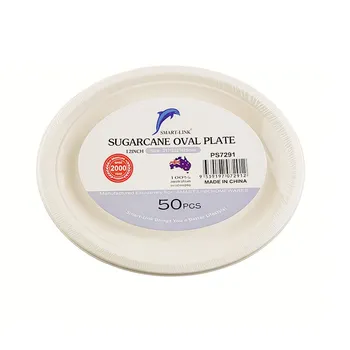 50pk Oval Sugarcane Plate 12.5" 317x252x25mm