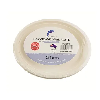 25pk Oval Sugarcane Plate 12.5" 317x252x25mm