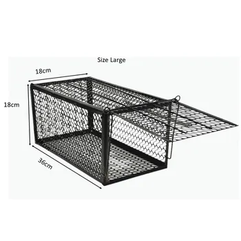 Metal in Black Rat Trap Cage Large 18x18x36cm