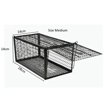 Metal In Black Rat Trap Cage Medium 14x14x28cm