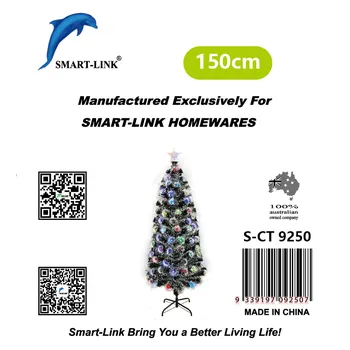 Christmas Tree With Coloured Fibre Lights & Snow-150cm