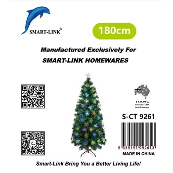 Christmas Tree With Coloured Fibre Lights-180cm