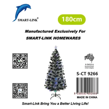 Christmas Tree With Coloured LED Lights & Snow-180cm