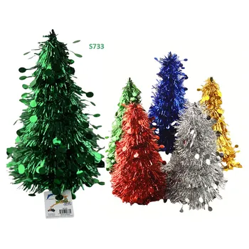 Christmas Tinsel Tree 26cm-Assorted Colour 26cm