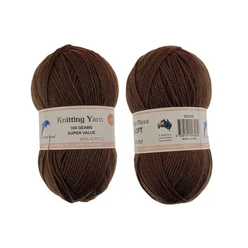100% Acrylic Knitting Yarn 8 Ply 100g-Brown