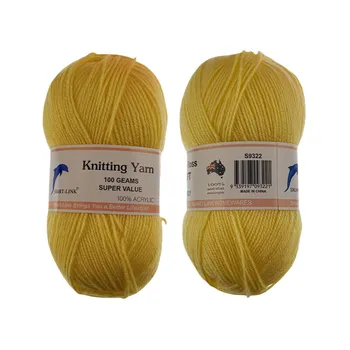 100% Acrylic Knitting Yarn 8 Ply 100g-Yellow