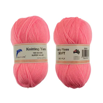 100% Acrylic Knitting Yarn 8 Ply 100g-Pink