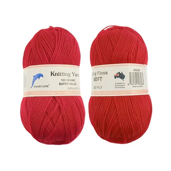 100% Acrylic Knitting Yarn 8 Ply 100g-Red