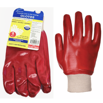 Polyester Liner& PVC Gloves SIZE: Fit All/25cm 