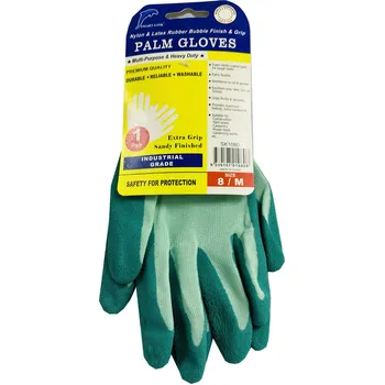 Nylon & Latex Rubber Palm Gloves SIZE: 8/M 