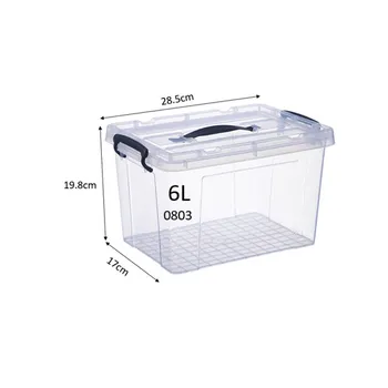 Plastic Storage Container 6L Clear 28.8x19.8x17cm 