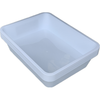 Plastic White Rectangular Tray 34x25x7.5cm 
