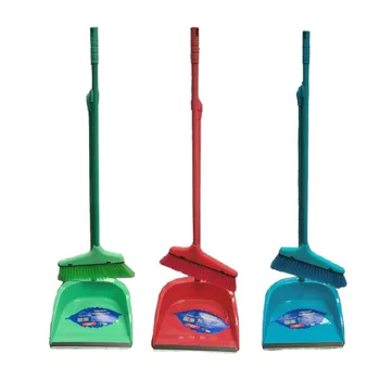 Plastic Broom and Dustpan Set 
