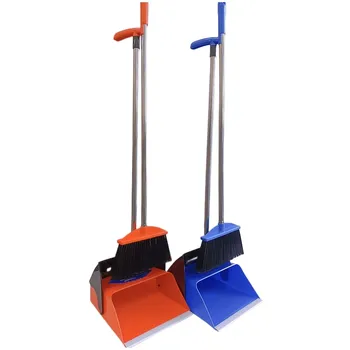 Broom & Swing Dustpan Set-S/S Handles Red/Blue 